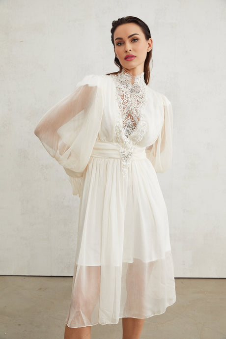 Mirage lacedetail embellished dress