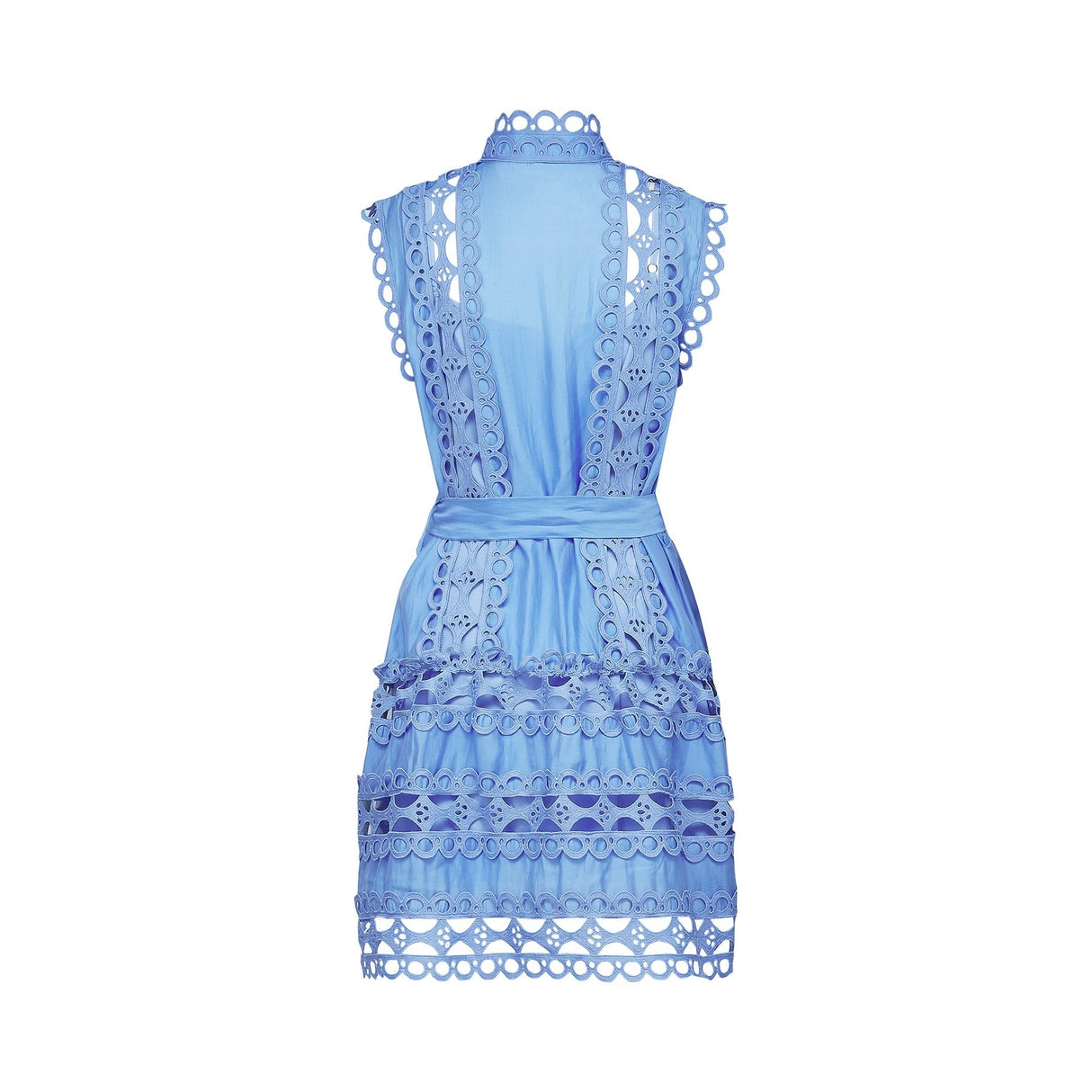 Mireille blue cutout belted mini dress