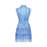 Mireille blue cutout belted mini dress