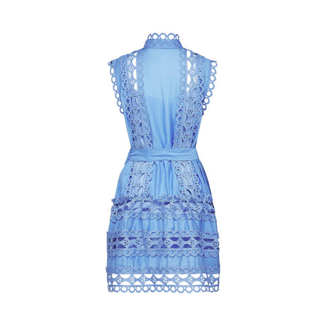 Mireille blue cutout belted mini dress
