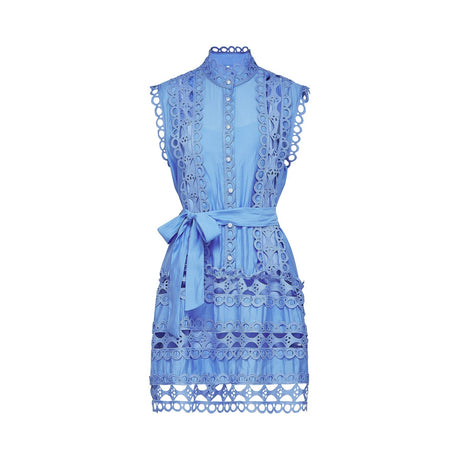 Mireille blue cutout belted mini dress
