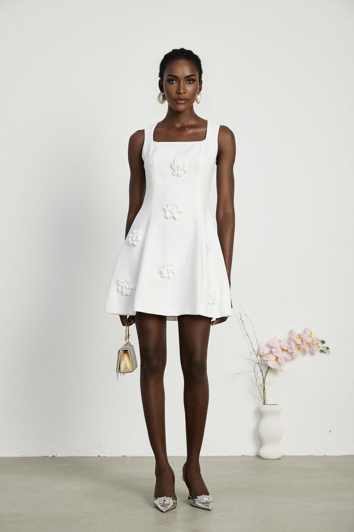 Moren fauxflower mini dress