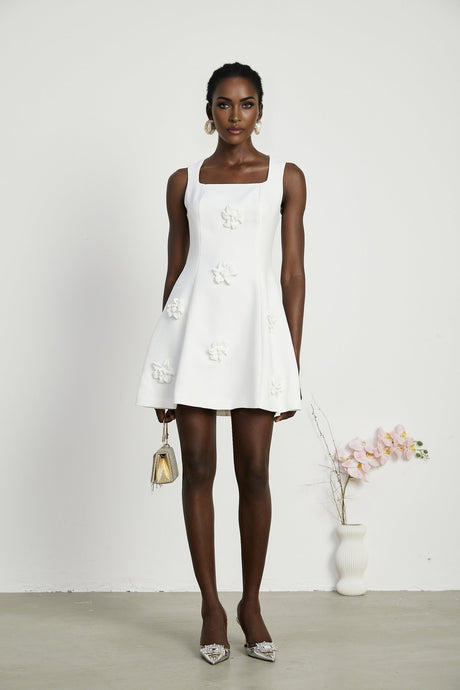 Moren fauxflower mini dress