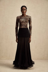 Morgan Bodysuit Brown Leopard Print Stretch Jersey