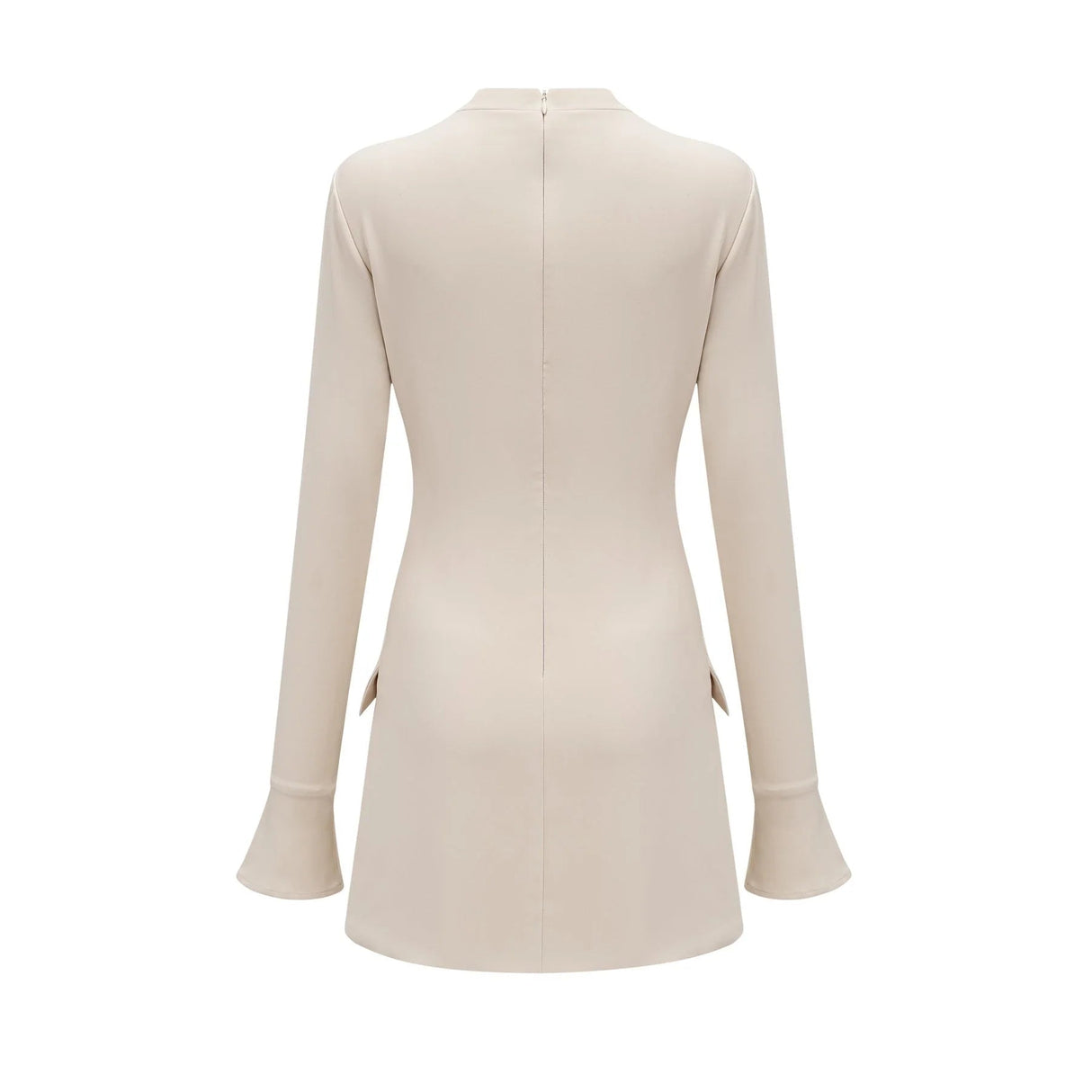Morgan Mini Dress White Flared Cuffs Zip Fastening Thigh Length