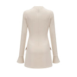 Morgan Mini Dress White Flared Cuffs Zip Fastening Thigh Length