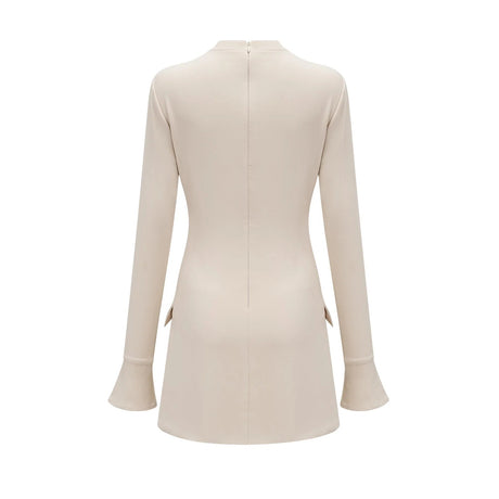 Morgan Mini Dress White Flared Cuffs Zip Fastening Thigh Length
