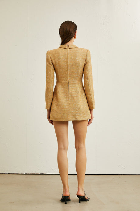 Morgane tweed longsleeve mini dress