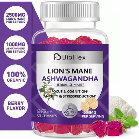 Mushroom Gummies – Ashwagandha & Lion’s Mane for Energy & Immunity