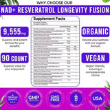 NAD+ Resveratrol Capsules – Vegan Anti - Aging Booster (90 Capsules)