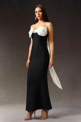 Nadia Black Floral Sleeveless Maxi Dress
