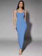 Nadia Maxi Dress - Elegant Style - Slim Fit - Scoop Neck - Backless Rib - Knit