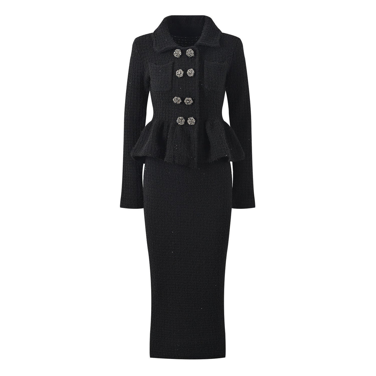 Nadia Top & Skirt Set - Tailored Two - Piece Ensemble - Structured Fit - Elegant Look