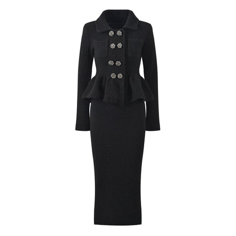 Nadia Top & Skirt Set - Tailored Two - Piece Ensemble - Structured Fit - Elegant Look