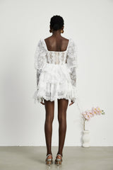 Nadine semisheer lacetrim mini dress
