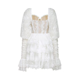 Nadine semisheer lacetrim mini dress