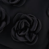 Nalini Black Thigh - Length Shorts With 3D Floral Appliqués