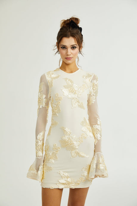 Nalini floralembroidery openback dress