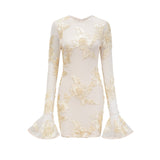Nalini floralembroidery openback dress