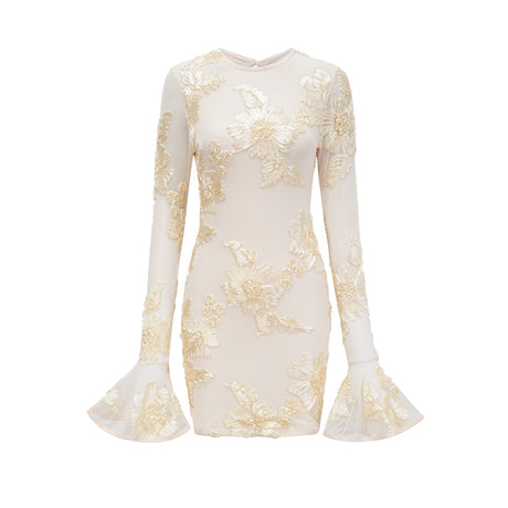 Nalini floralembroidery openback dress