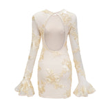 Nalini floralembroidery openback dress