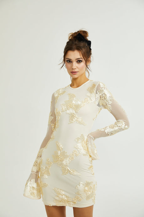 Nalini floralembroidery openback dress