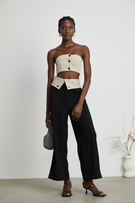 Naomi crop top  trousers matching set