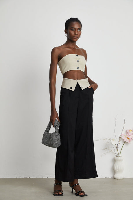 Naomi crop top  trousers matching set