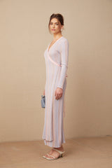 Natalia Midi Dress Pink Stripe