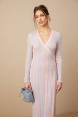 Natalia Midi Dress Pink Stripe