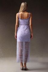 Natasha Lilac Sequin Diamond Sleeveless Dress