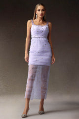 Natasha Lilac Sequin Diamond Dress