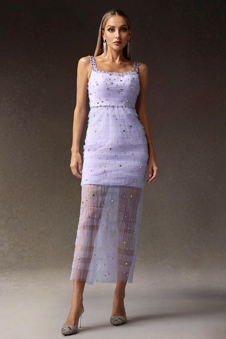 Natasha Lilac Sequin Diamond Dress