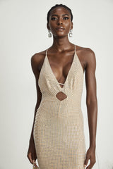 Natasha Plunging V - Neck Cut - Out Midi Dress