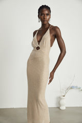 Natasha Plunging V - Neck Cut - Out Midi Dress