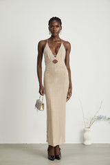 Natasha Plunging V - Neck Cut - Out Midi Dress