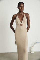 Natasha Plunging V - Neck Cut - Out Midi Dress