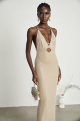 Natasha Plunging V - Neck Cut - Out Midi Dress