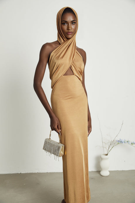 Neri hooded cutout maxi dress