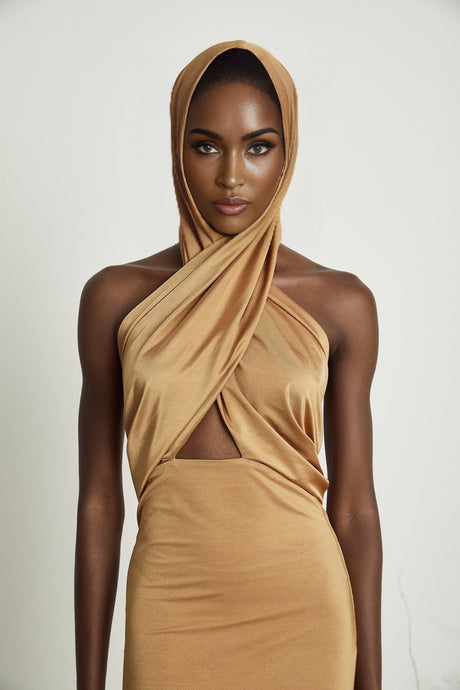 Neri hooded cutout maxi dress