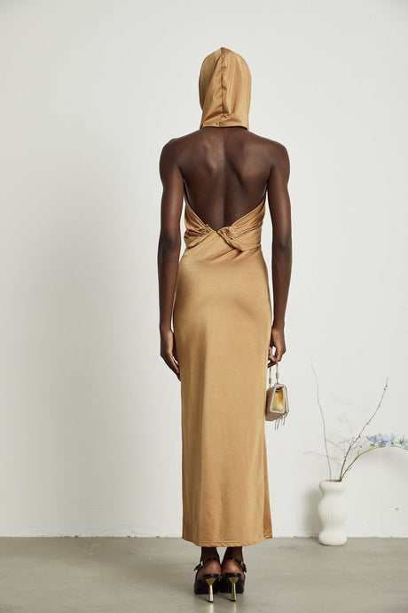 Neri hooded cutout maxi dress
