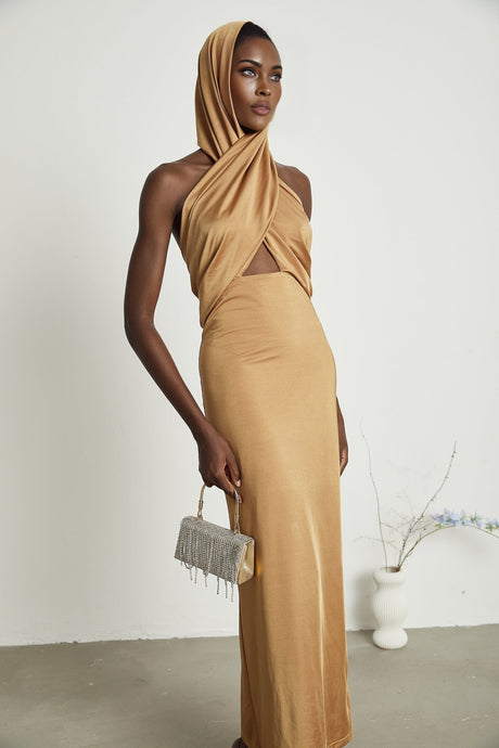 Neri hooded cutout maxi dress