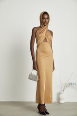 Neri hooded cutout maxi dress