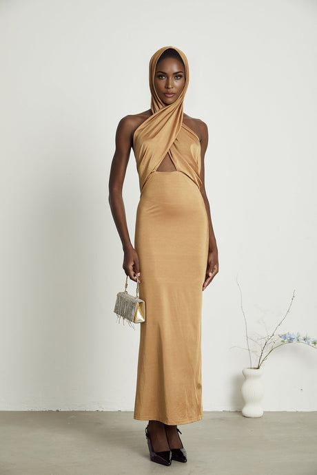 Neri hooded cutout maxi dress