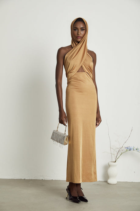 Neri hooded cutout maxi dress