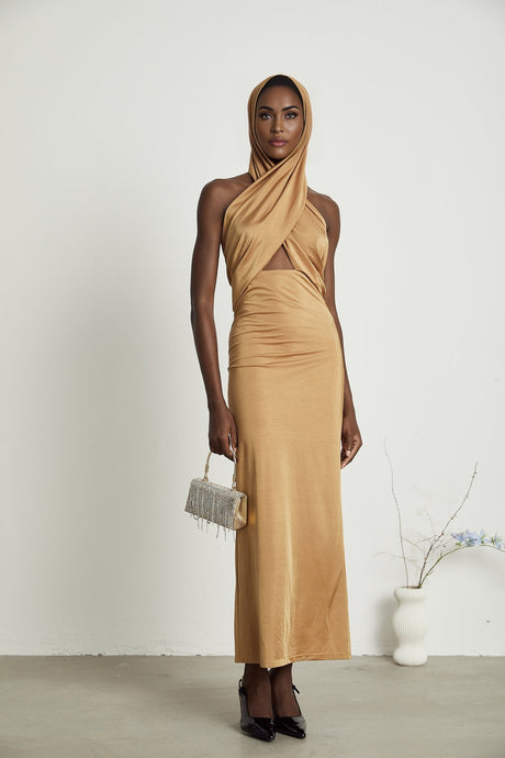 Neri hooded cutout maxi dress