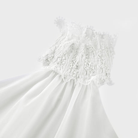 Neri white guipurelace midi dress