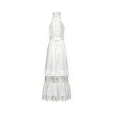 Neri white guipurelace midi dress
