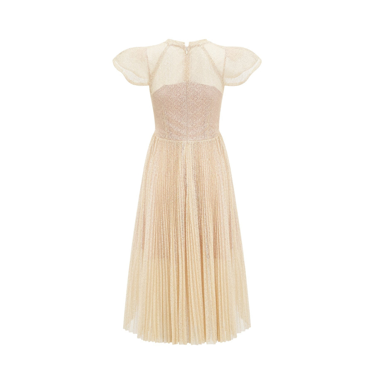 Nerissa embroidered pleated midi dress