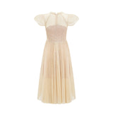 Nerissa embroidered pleated midi dress